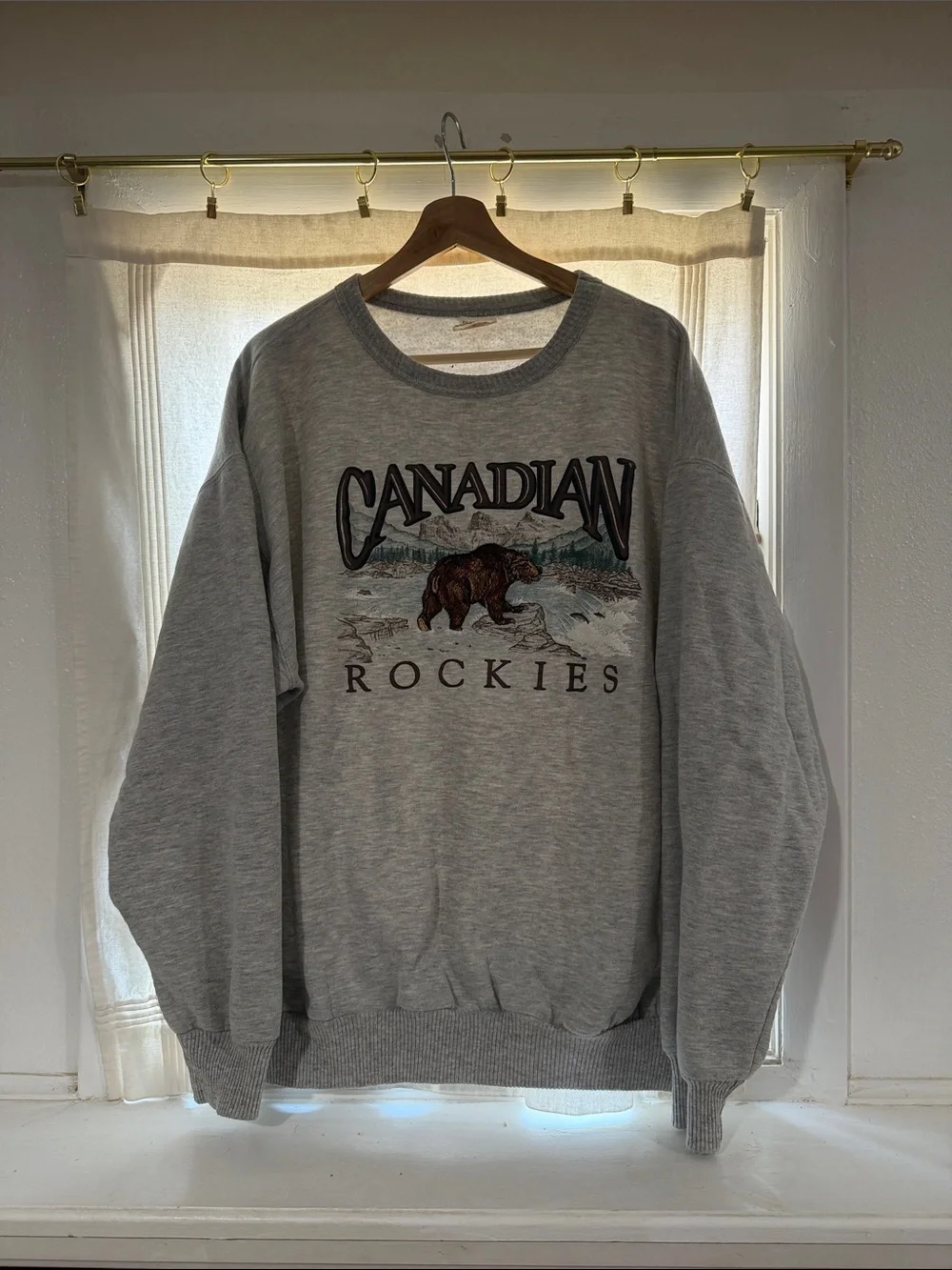 Canadian Rockies Grey Crewneck Sweatshirt